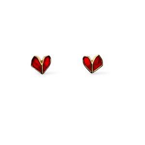 Chic Red Heart-Shaped Earrings