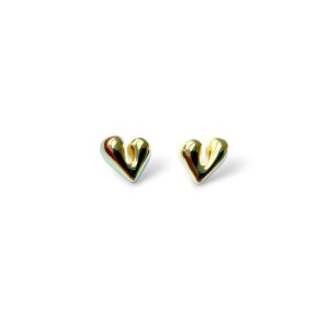Golden Metal Heart Earrings for Women