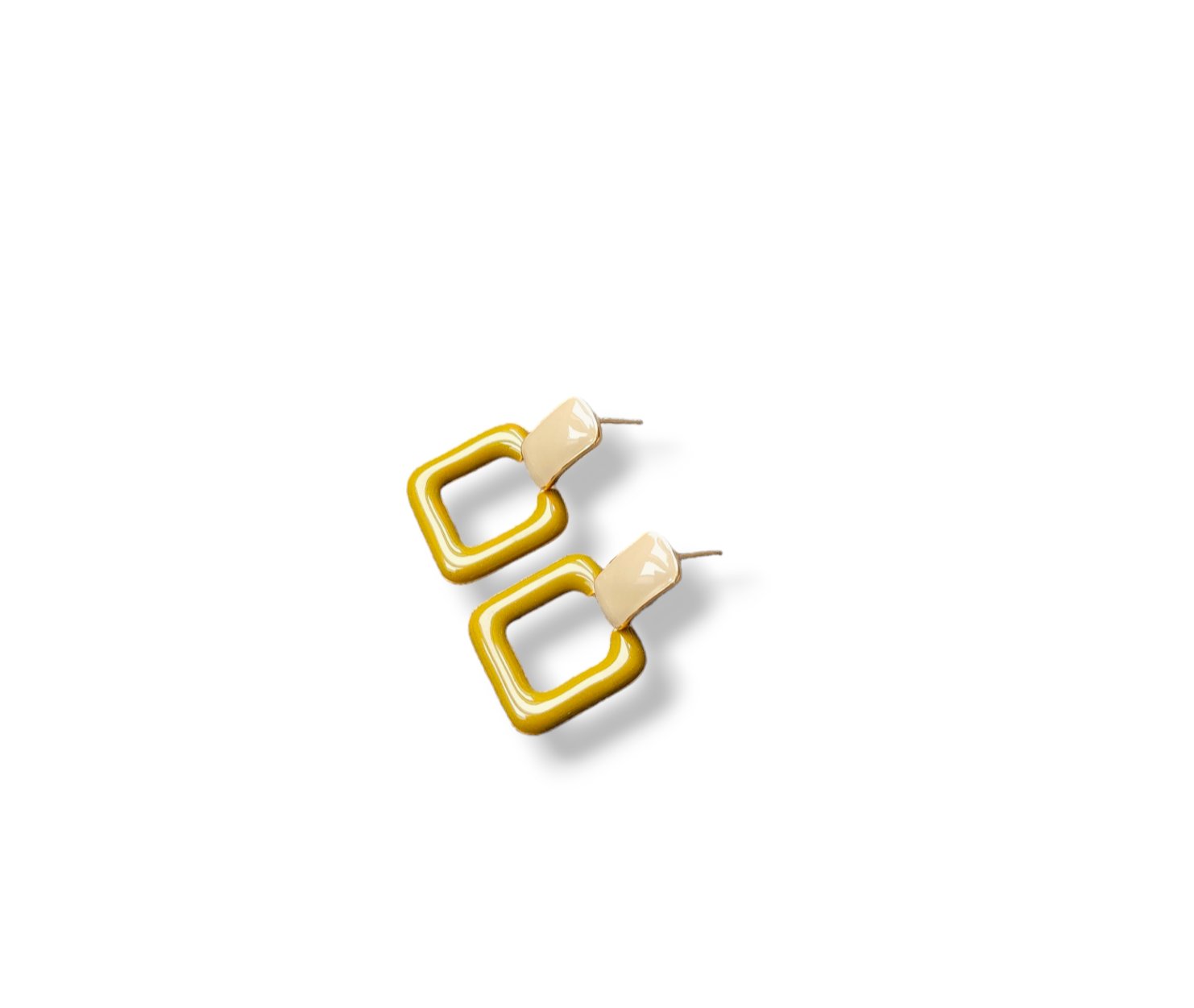 Green Square Earrings - Elegant Retro Style - Image 3