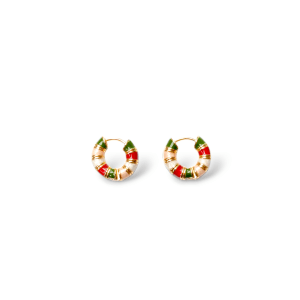 Retro Tri-Color Enamel Earrings - Round Shape